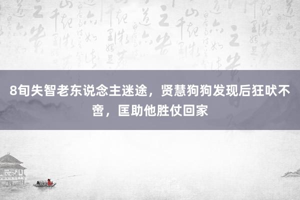 8旬失智老东说念主迷途，贤慧狗狗发现后狂吠不啻，匡助他胜仗回家