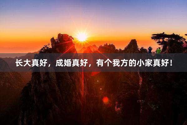 长大真好，成婚真好，有个我方的小家真好！
