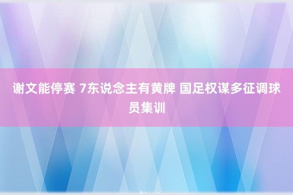 谢文能停赛 7东说念主有黄牌 国足权谋多征调球员集训