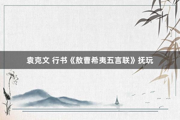 袁克文 行书《敖曹希夷五言联》抚玩