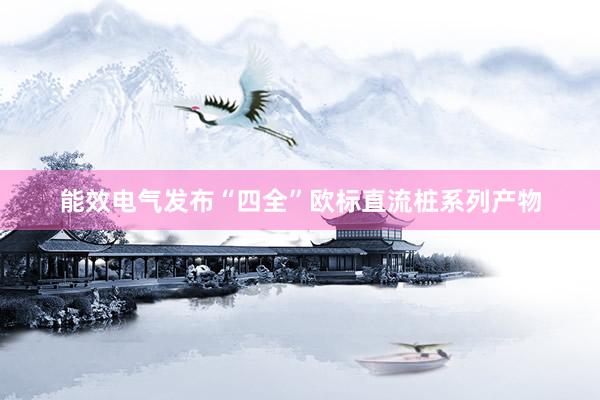 能效电气发布“四全”欧标直流桩系列产物